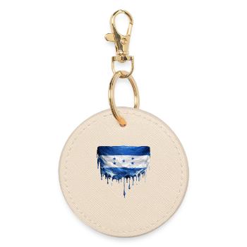 Honduras Dripping Flag - Round Keyring - oyster - Front