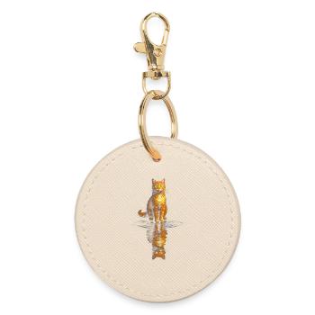 Orange cat artist at the water level - Round Keyring - oyster - Front