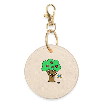 Apple Tree Tree Nature Bird - Round Keyring - oyster - Front