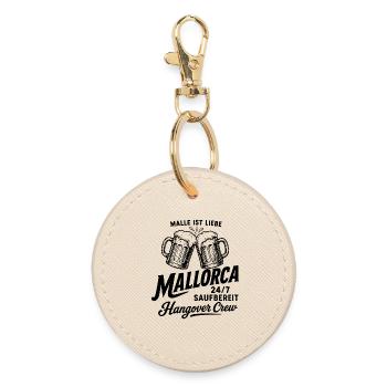 Malle ist Liebe - Mallorca 24/7 Saufbereit - Runder Schlüsselanhänger - Auster - Vorne