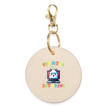 Lama Code Arc-en-Ciel Numérique - Porte-clés rond - huître - Devant