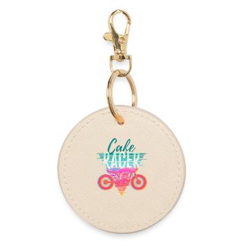 Motorcycle – Gift Idea Café Racer Retro - Round Keyring - oyster - Front