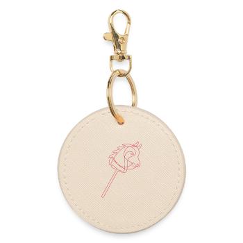 Hobby Horsing | Reiten | Sport | Geschenk - Runder Schlüsselanhänger - Auster - Vorne
