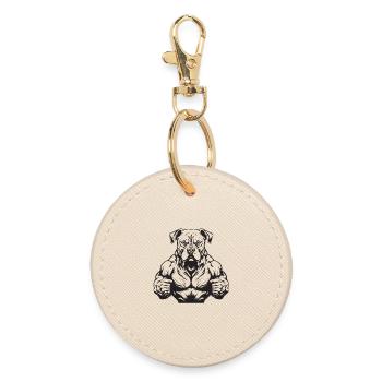 Muscles de bête canine - Porte-clés rond - huître - Devant
