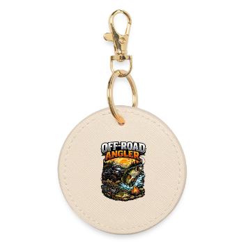 Offroad Angler Abenteuer – Angeln, Camping & Gelän - Runder Schlüsselanhänger - Auster - Vorne