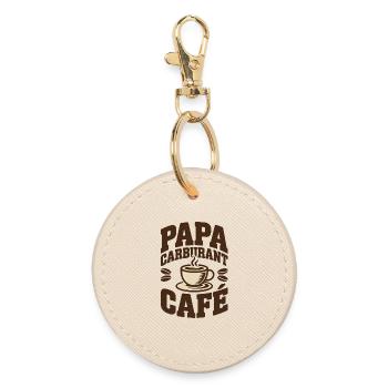 Daddy Fuel Coffee - Round Keyring - oyster - Front
