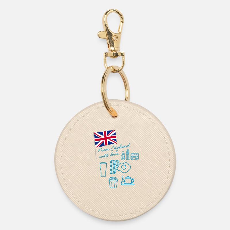 EXANGLIA (Blue) - Round Keyring - oyster