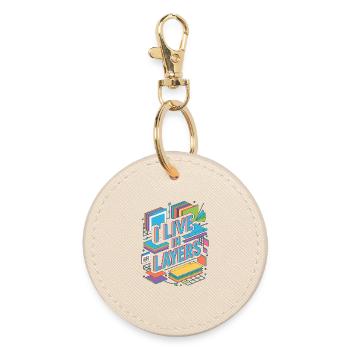 Designer graphique I Live In Layers Designer visuel - Porte-clés rond - huître - Devant