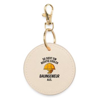 Cooler Bauingenieur Bauhelm Stahlträger Spruch - Runder Schlüsselanhänger - Auster - Vorne