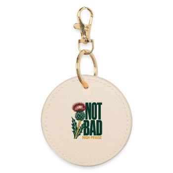 Scottish Dry Humor Not Bad High Praise Thistle - Round Keyring - oyster - Front
