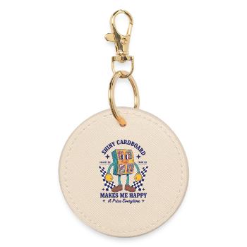 Carte à collectionner en carton brillant qui me rend heureux - Porte-clés rond - huître - Devant