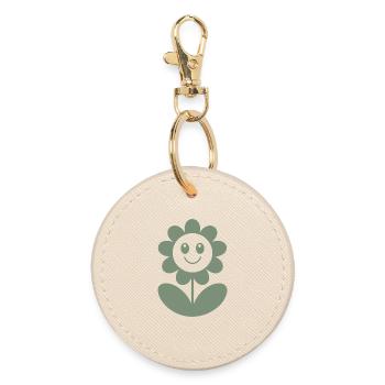 Funny flower full of happiness and good mood - Round Keyring - oyster - Front