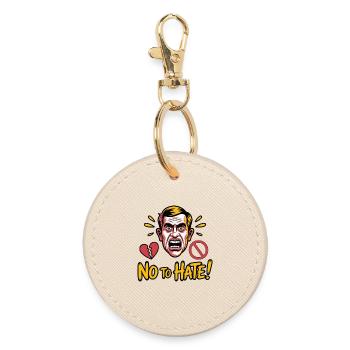 Non à la haine ! Protestation Pop Art - Porte-clés rond - huître - Devant