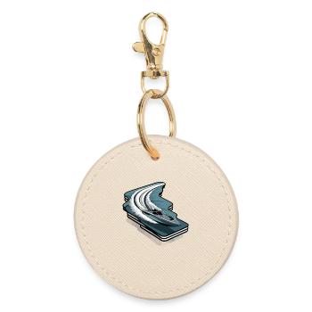 Elegant Motorboat Wave Adventure Lust - Round Keyring - oyster - Front