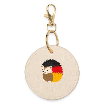 Rainbow Hedgehog Design - Round Keyring - oyster - Front