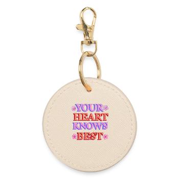 Your heart knows best - Round Keyring - oyster - Front