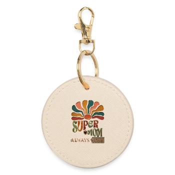 Supermom with sunbeams - Round Keyring - oyster - Front
