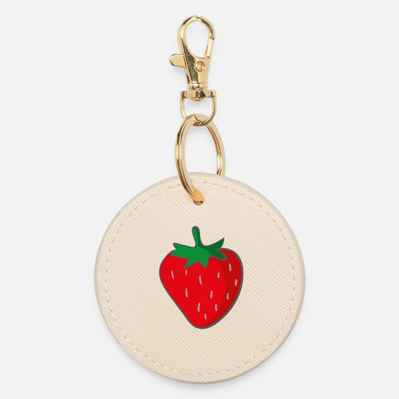 strawberry - Round Keyring - oyster