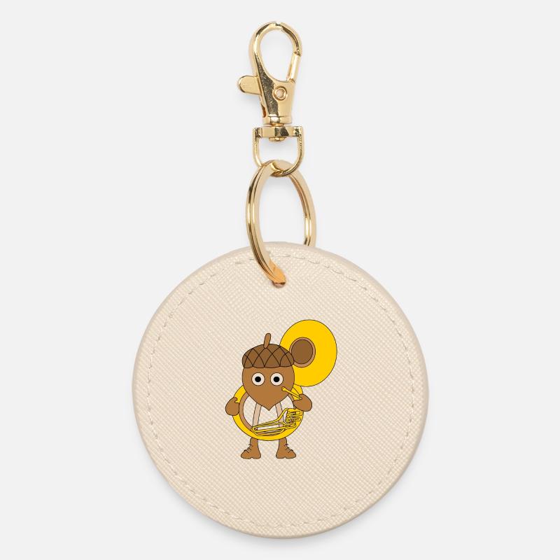 Tuba Nut - Round Keyring - oyster