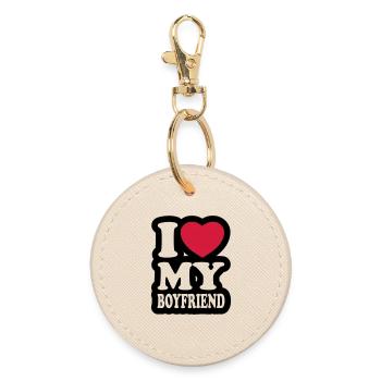 I love my boyfriend - J'aime mon ami - Porte-clés rond - huître - Devant