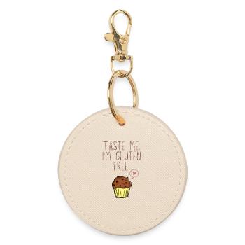Taste me I'm gluten free - Round Keyring - oyster - Front