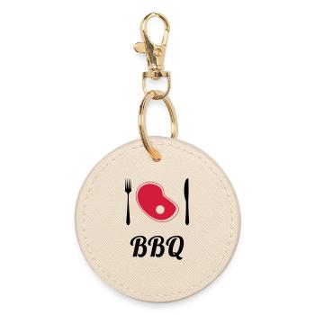 BBQ - Barbecue - Grill - Runder Schlüsselanhänger - Auster - Vorne