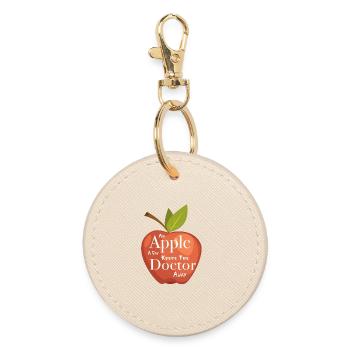 An apple a day keeps the Doctor away - Runder Schlüsselanhänger - Auster - Vorne