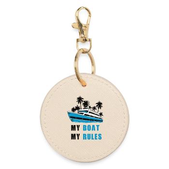My boat my rules - Round Keyring - oyster - Front