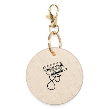 80s - Round Keyring - oyster - Front