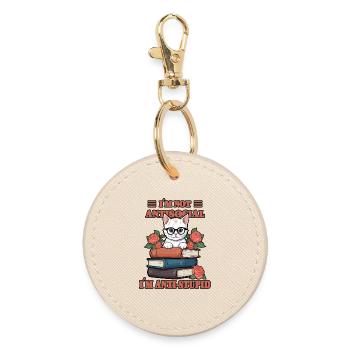 Clever Cat - Round Keyring - oyster - Front