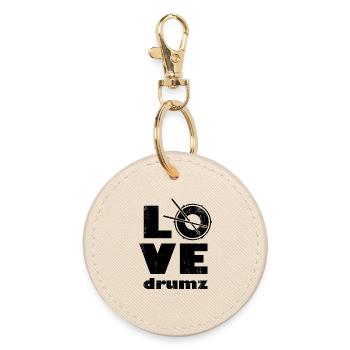 Love Drumz - Round Keyring - oyster - Front