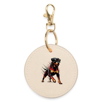 Design de chien Rottweiler Allemagne - Porte-clés rond - huître - Devant
