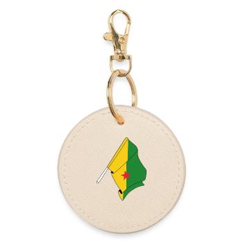 Drapeau de la Guyane française - Porte-clés rond - huître - Devant