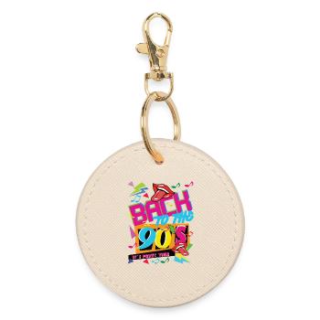 BACK TO THE 90 S IT S PARTY TIME - Round Keyring - oyster - Front