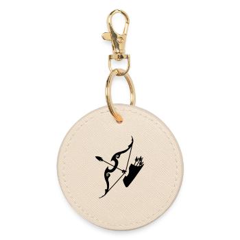 Sagittarius Bow with arrows - Round Keyring - oyster - Front