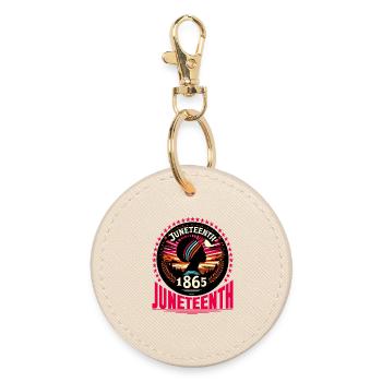 Juneteenth feiern: Freiheit, Erbe, Einheit - Runder Schlüsselanhänger - Auster - Vorne