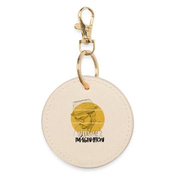 Power Imagination – Creative Statement Design - Round Keyring - oyster - Front