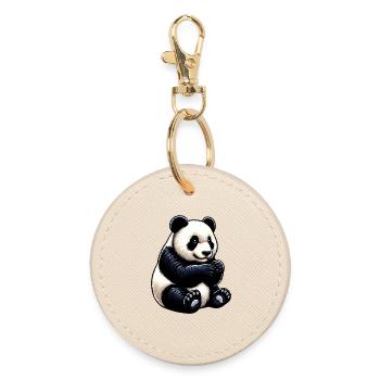 Panda - Round Keyring - oyster - Front