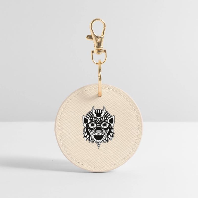 Drache oder Dämon? Runder Schlüsselanhänger