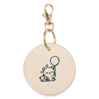 Feline - Round Keyring - oyster - Front
