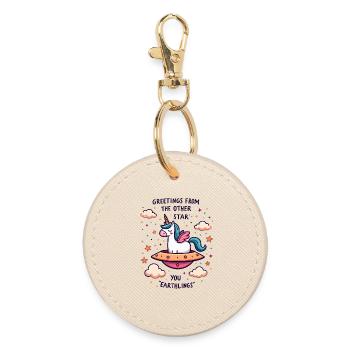 Unicorn from space - Round Keyring - oyster - Front