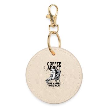 Accro au café – Sans café sans moi - Porte-clés rond - huître - Devant