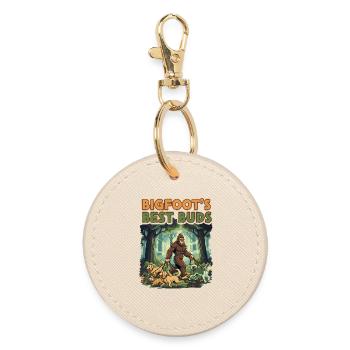 Bigfoot's Best Buds Forest  Dog Walk - Round Keyring - oyster - Front