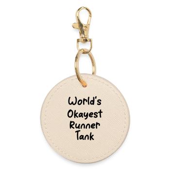 Abstract play of colors on dark background - Round Keyring - oyster - Front