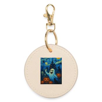 Fantaisie Halloween Van Gogh - Porte-clés rond - huître - Devant