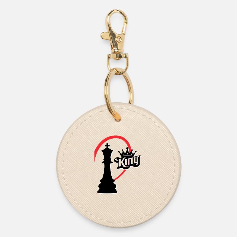 Chess King right half - Round Keyring - oyster