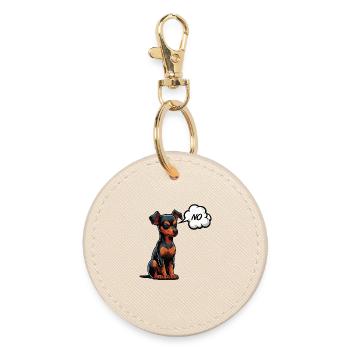 No Miniature Pinscher Pinscher Pinscher Owner - Round Keyring - oyster - Front