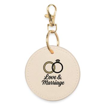 Alliances Amour et Mariage - Love & Marriage - Porte-clés rond - huître - Devant