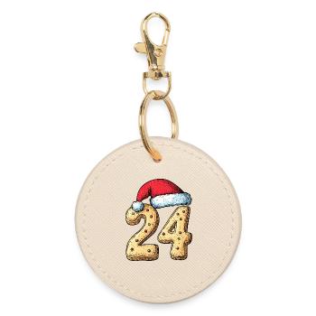 Biscuit de Noël à 24 chiffres - Porte-clés rond - huître - Devant