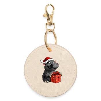 Hippos Christmas - Round Keyring - oyster - Front